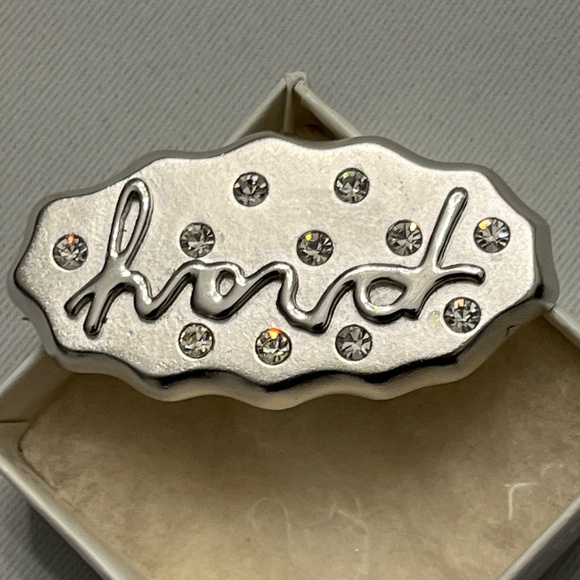 Pray Hard silver pin with rhinestones by Art Gallery of Ontario - Picture 3 of 9